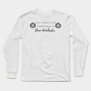 all i want for Christmas is Dean Winchester Long Sleeve T-Shirt